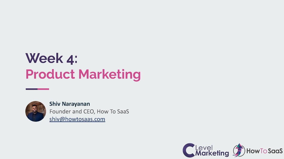 C-Level Marketing Module 4: Product Marketing