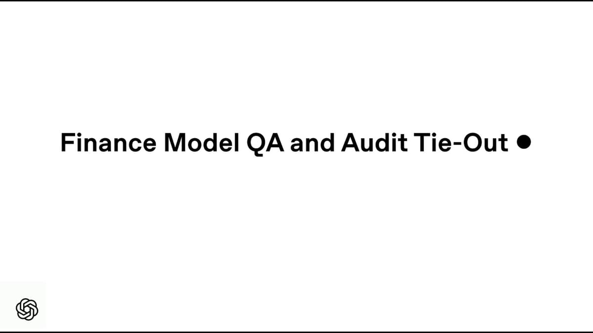 Update and Audit a Finance Model in Excel with ChatGPT
