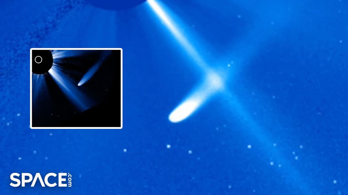 Comet PanSTARRS Captured by Two Satellites that Are Staring at the Sun