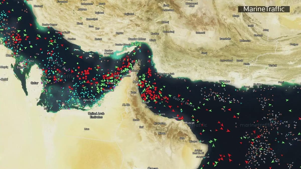Live Ship Tracking Map Showing the Strait of Hormuz