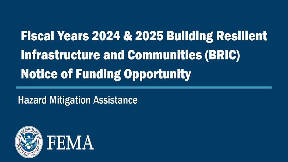 FY 2024-2025 BRIC Notice of Funding Opportunity for States and Territories