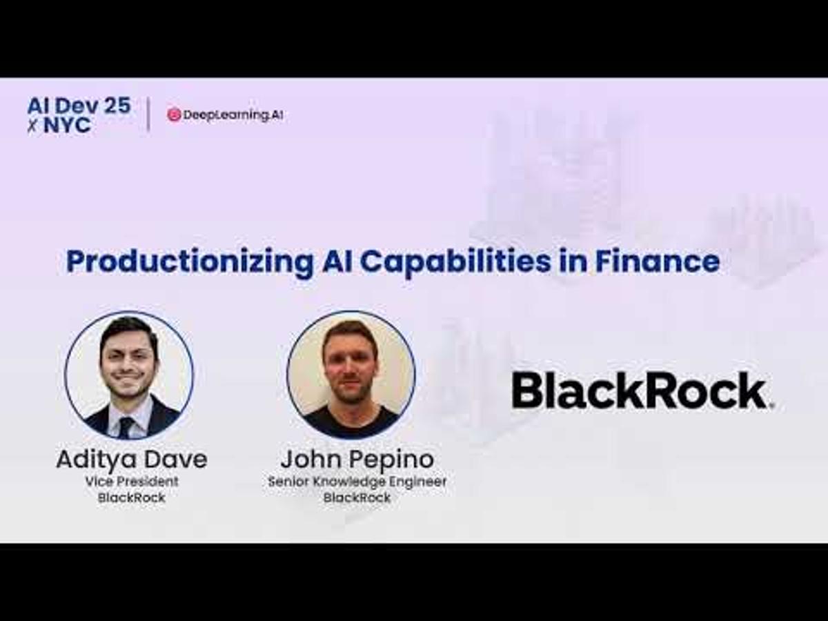 AI Dev 25 X NYC | Aditya Dave, John Pepino: Productionizing AI Capabilities in Finance