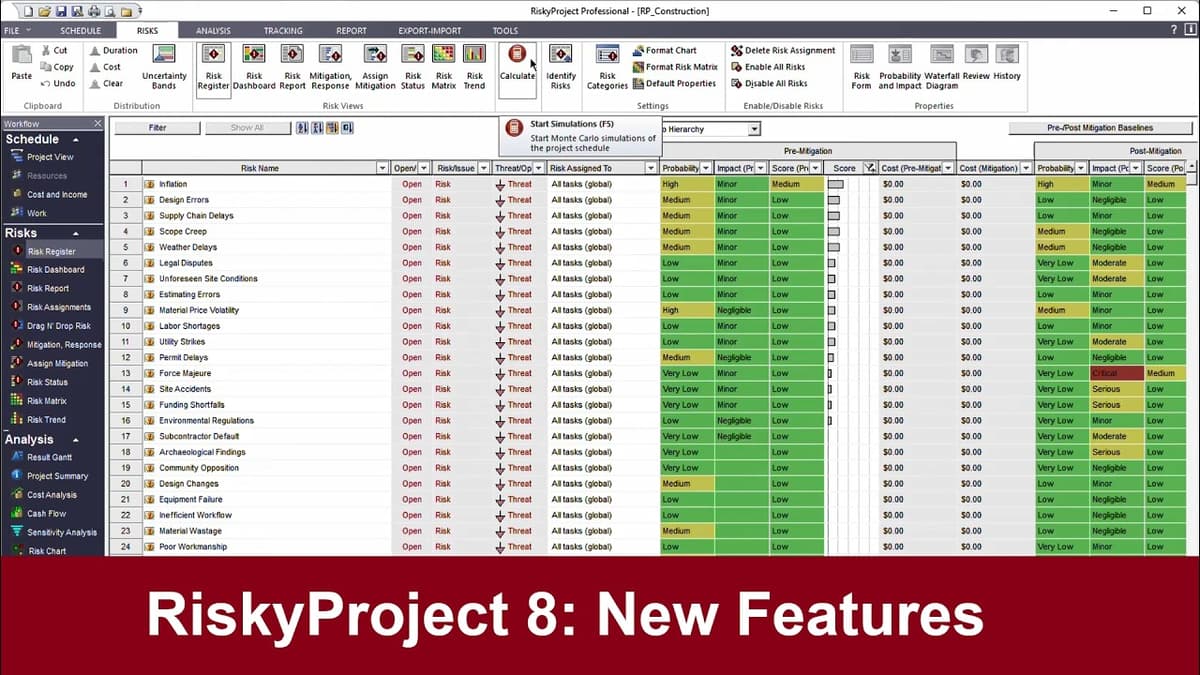 RiskyProject 8: New Features