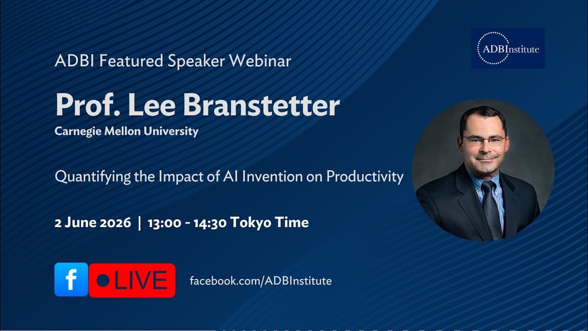 Featured Speaker Webinar with Lee Branstetter:Quantifying the Impact of AI Invention on Productivity