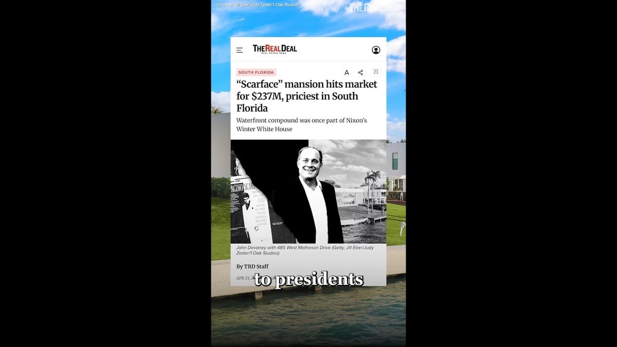 “Scarface” Mansion Hits Market for $237M, Priciest in South Florida