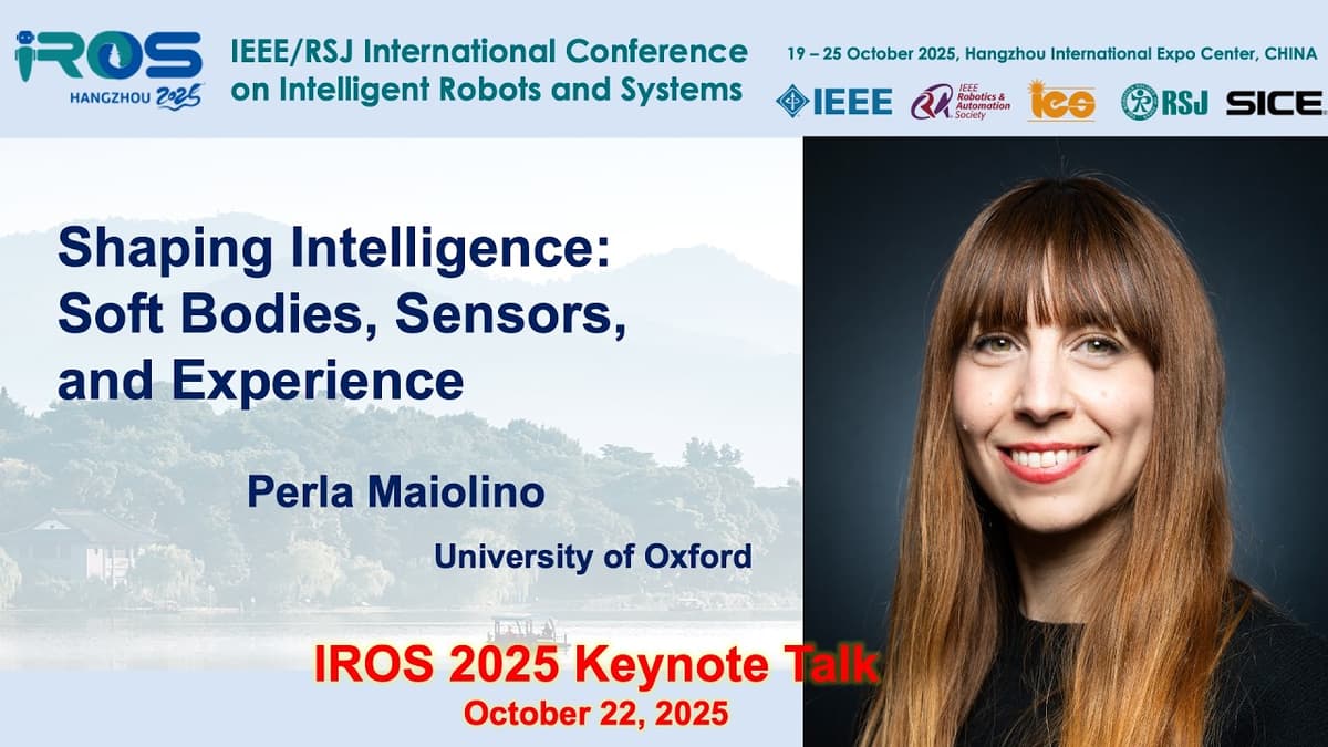 IROS 2025 Keynotes - Perception and Sensors: Perla Maiolino