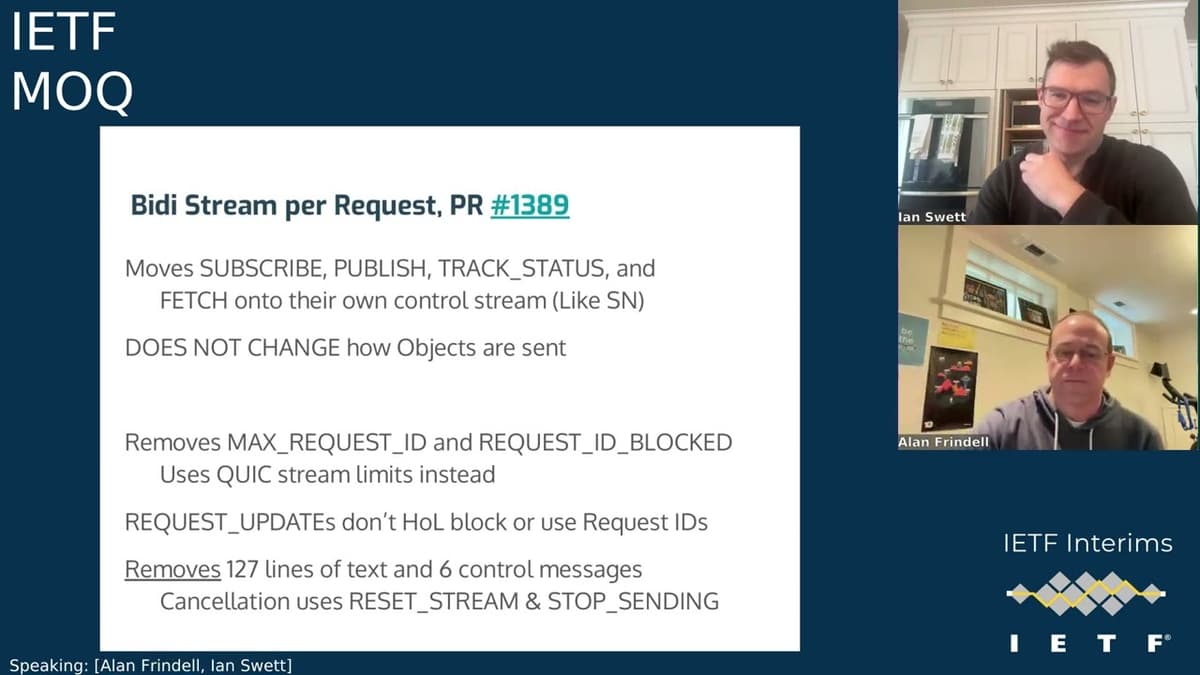 IETF Interim: Media Over QUIC (MOQ) 2026-02-23 17:00