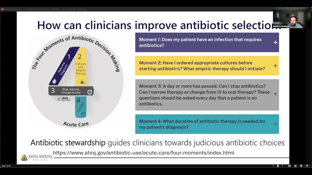 Informatics Grand Rounds with Dr. Matthew Robinson