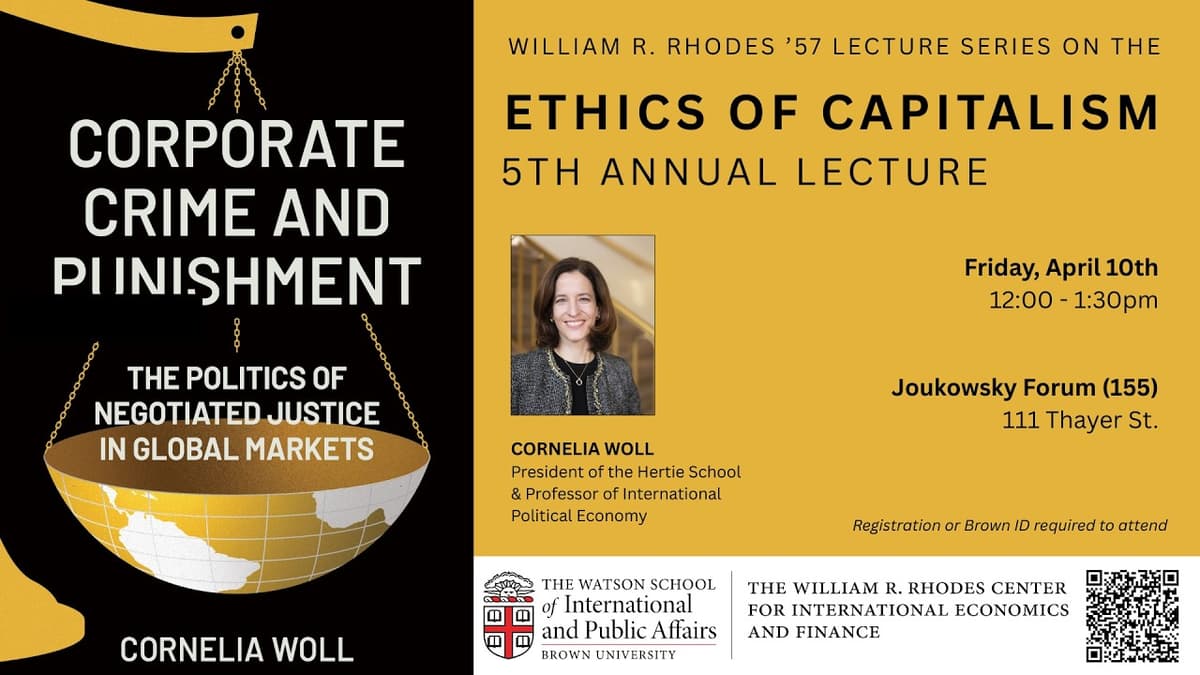 Cornelia Woll | 5th Annual Lecture Series On The Ethics Of Capitalism