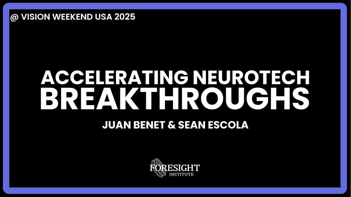 Juan Benet & Sean Escola | Accelerating Neurotech Breakthroughs @ Vision Weekend USA 2025