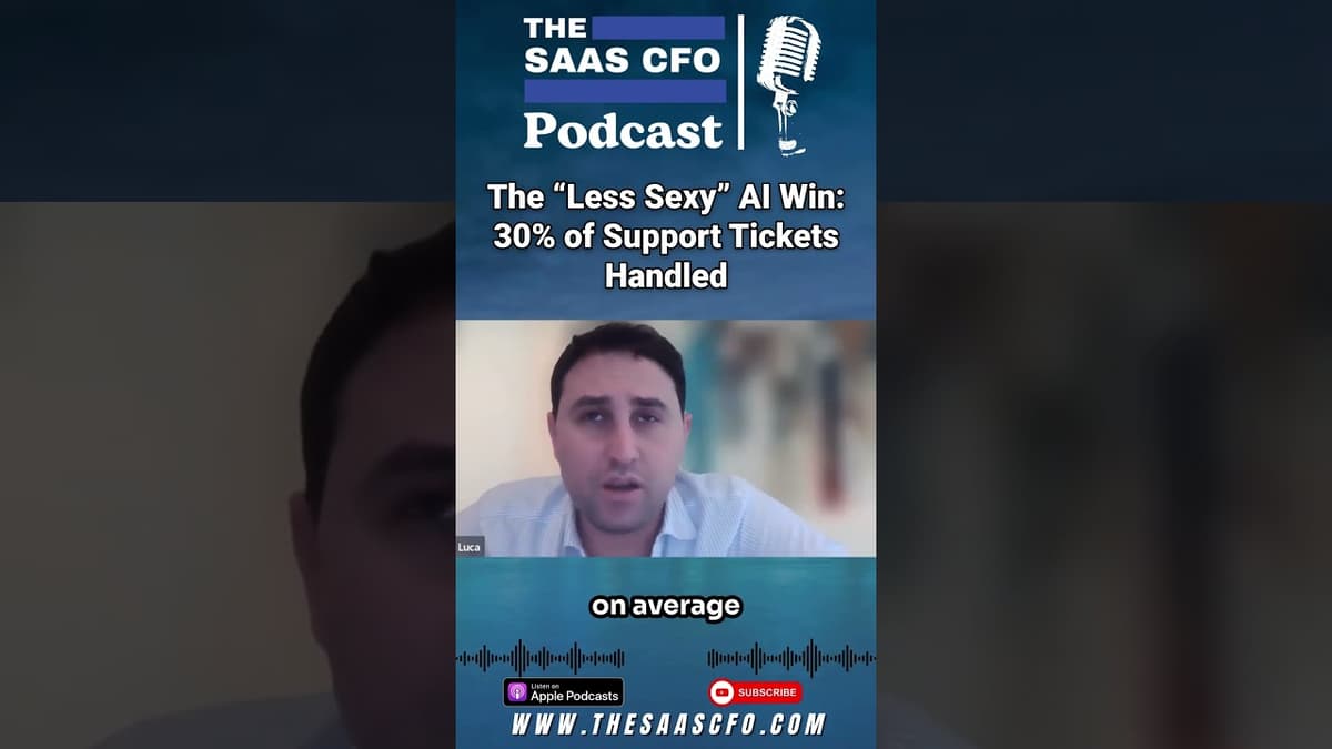 The “Less Sexy” AI Win: 30% of Support Tickets Handled #saas #podcast #shorts #ai #shopcircle