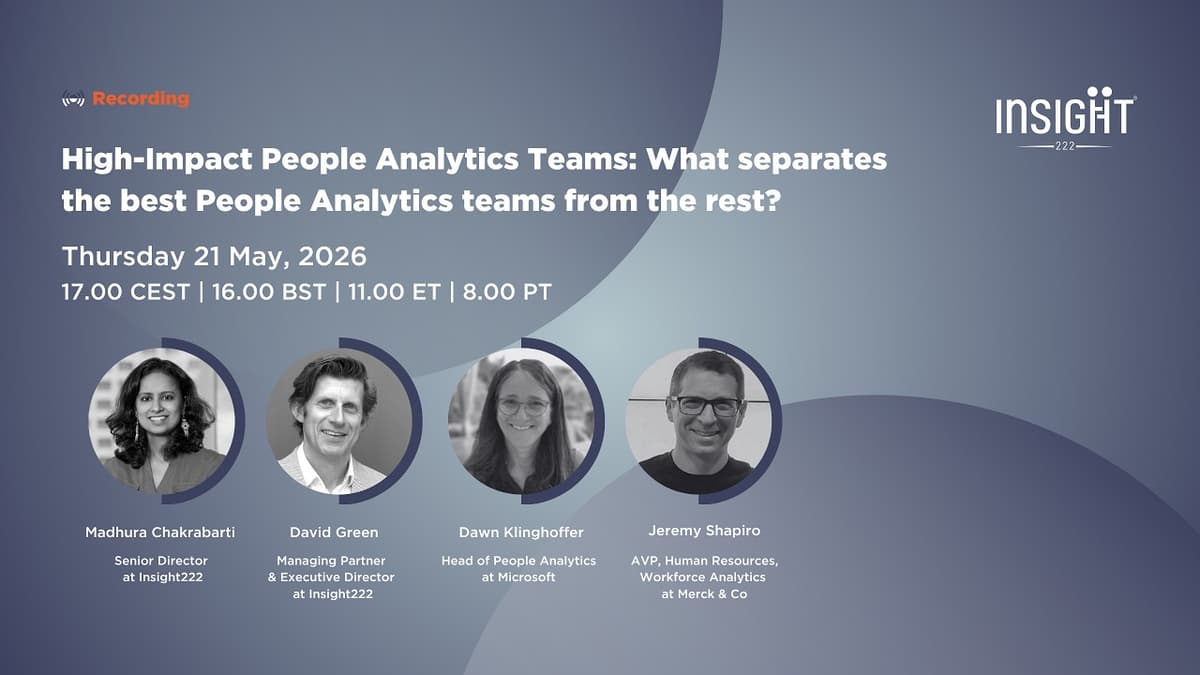 High Impact People Analytics Teams: What Separates the Best People Analytics Teams From the Rest?
