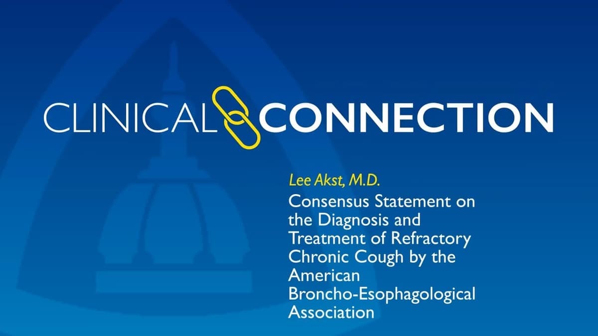 Consensus Statement on the Diagnosis and Treatment of Refractory Chronic Cough