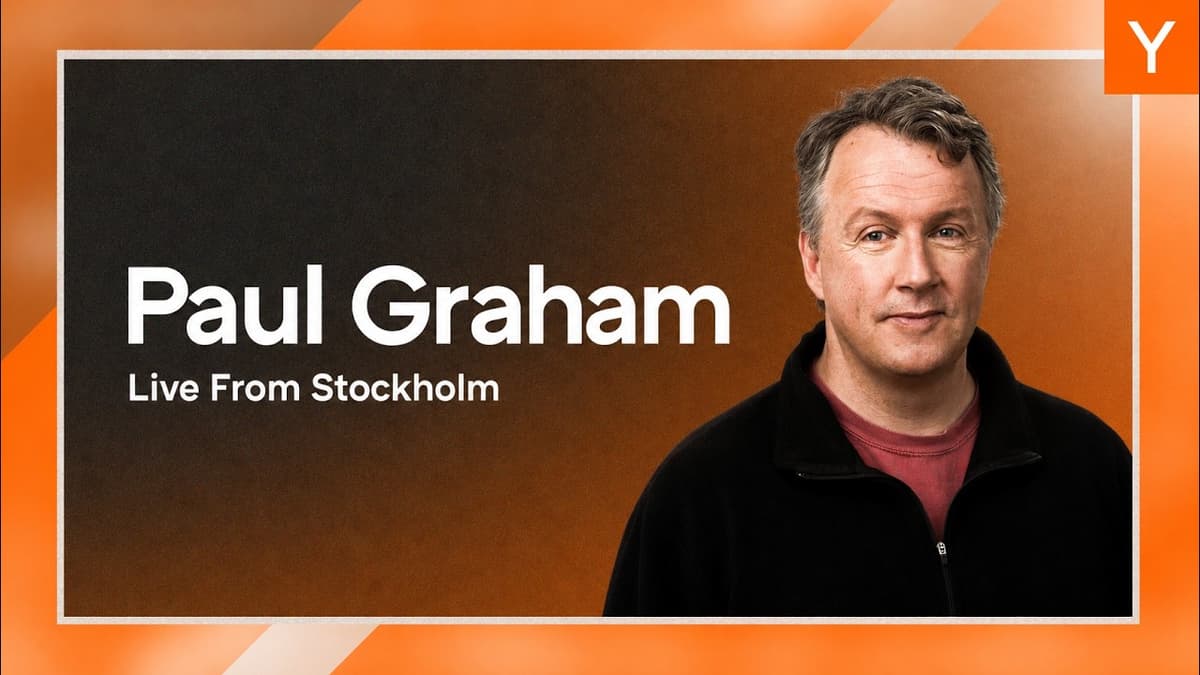 Paul Graham, Founder of Y Combinator, Live From Stockholm