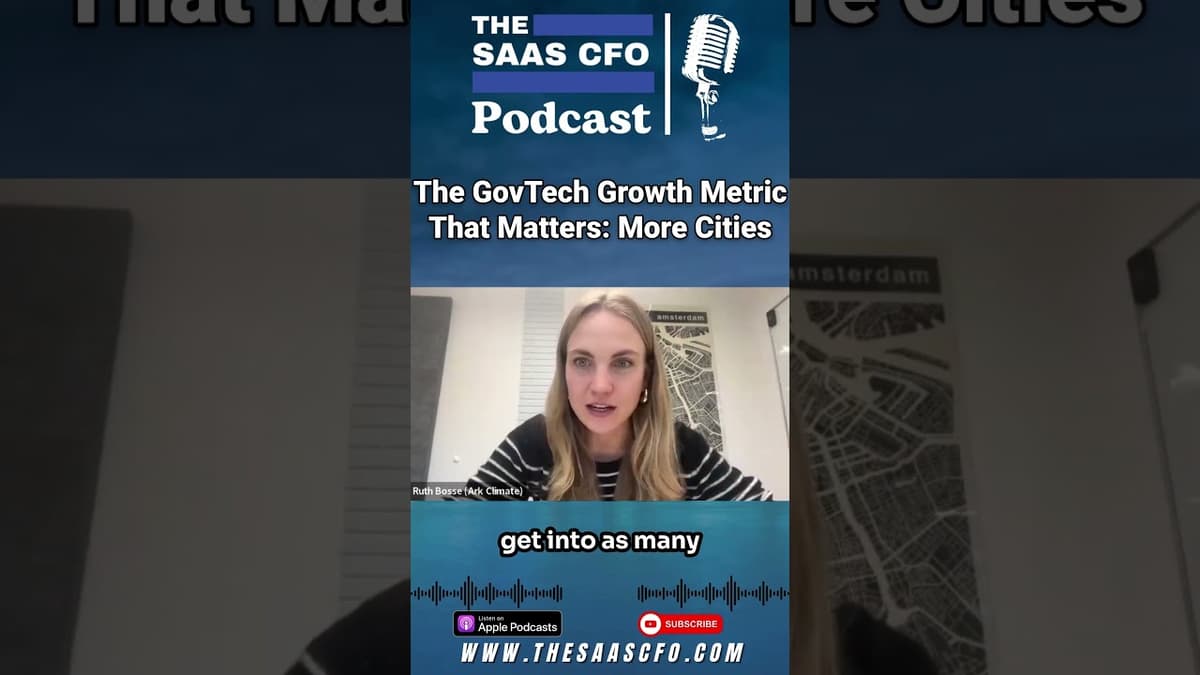 The GovTech Growth Metric That Matters: More Cities #saas #podcast #shorts #arkclimate