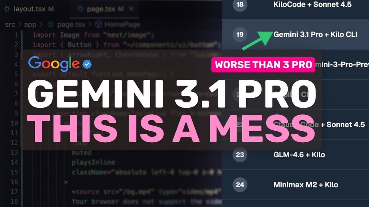 Gemini 3.1 Pro (Fully Tested): This MODEL Is ACTUALLY BAD & A MESS.