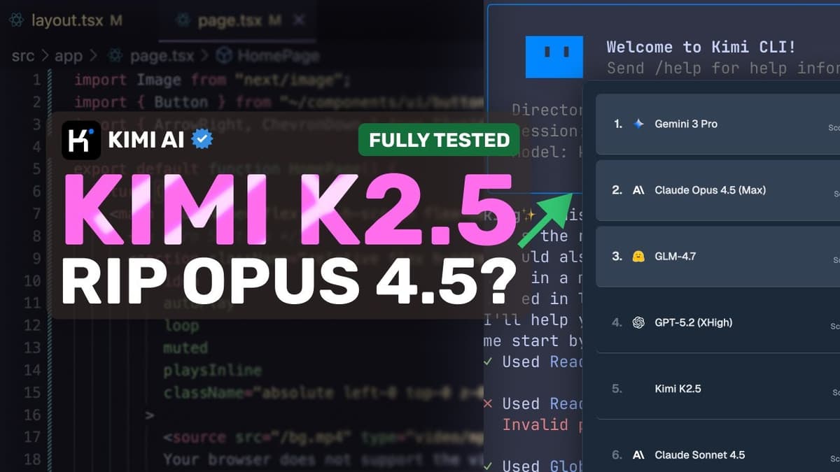 Kimi K2.5 (Fully Tested): An Open Weights Model Beats OPUS 4.5?