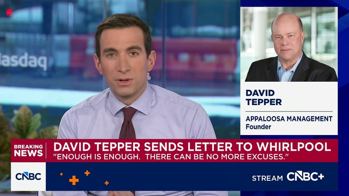David Tepper Sends Scathing Letter to Whirlpool for Destroying Shareholder Value, Pushes for Changes
