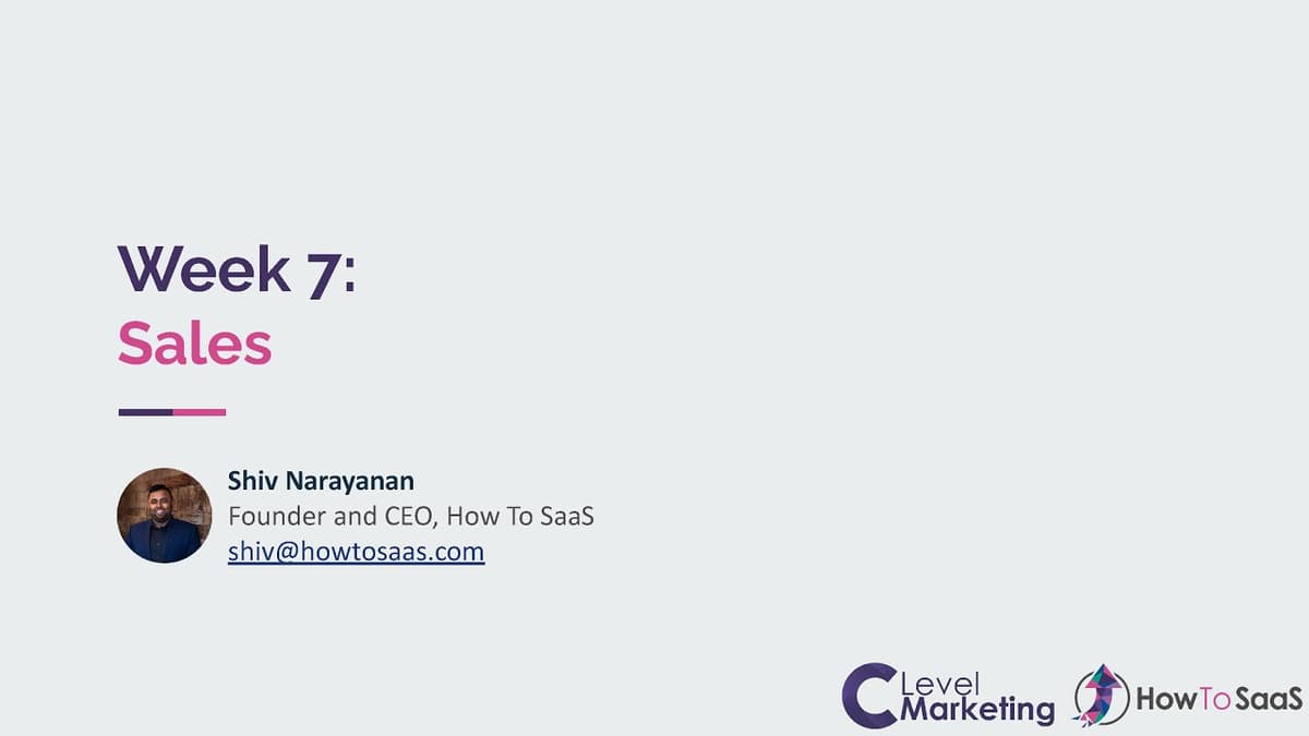 C-Level Marketing Module 7: Sales Alignment