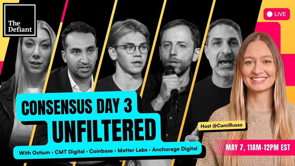 🟢 Consensus Day 3: Live W/ Ostium · CMT Digital · Coinbase · Matter Labs · Anchorage Digital