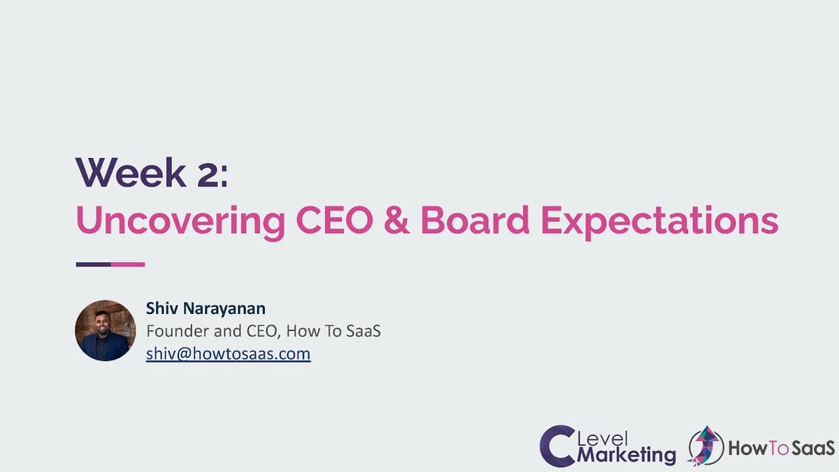 C-Level Marketing Module 2: Uncovering CEO & Board Expectations