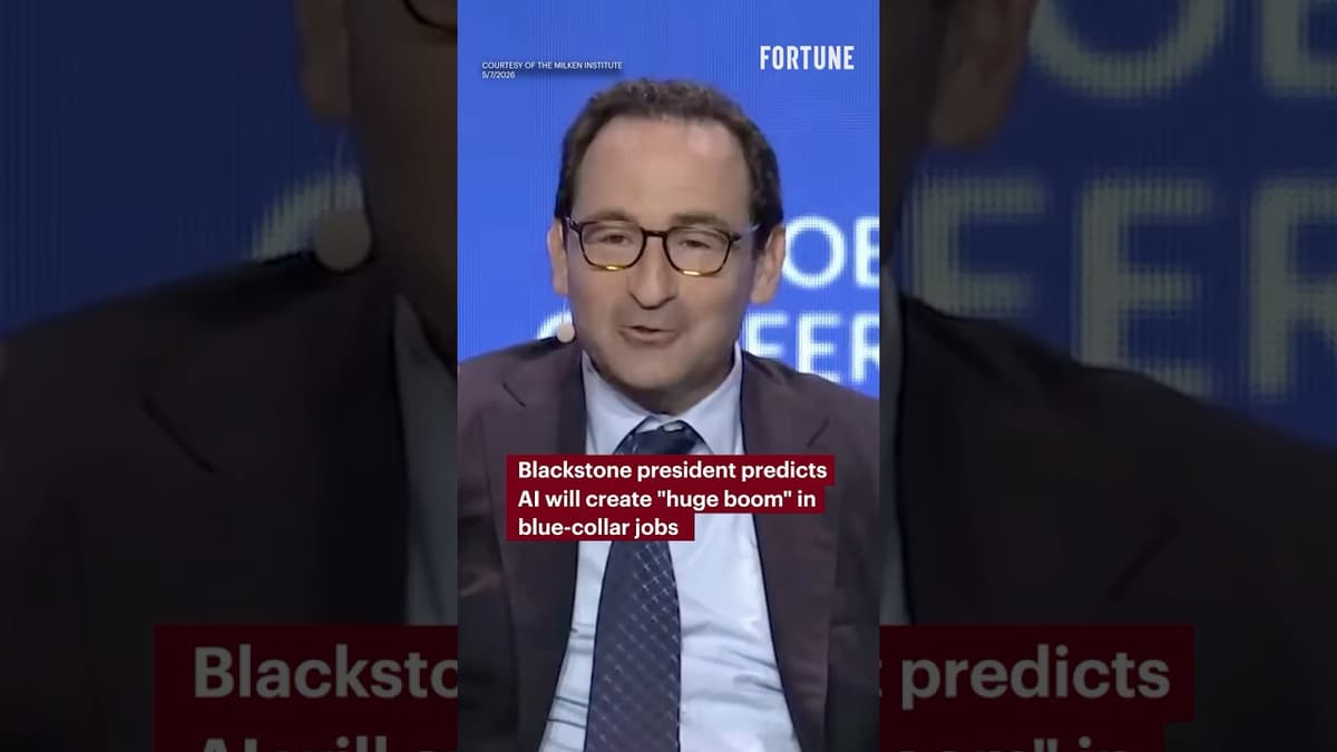 Blackstone President Predicts AI Will Create "Huge Boom" In Blue-Collar Jobs