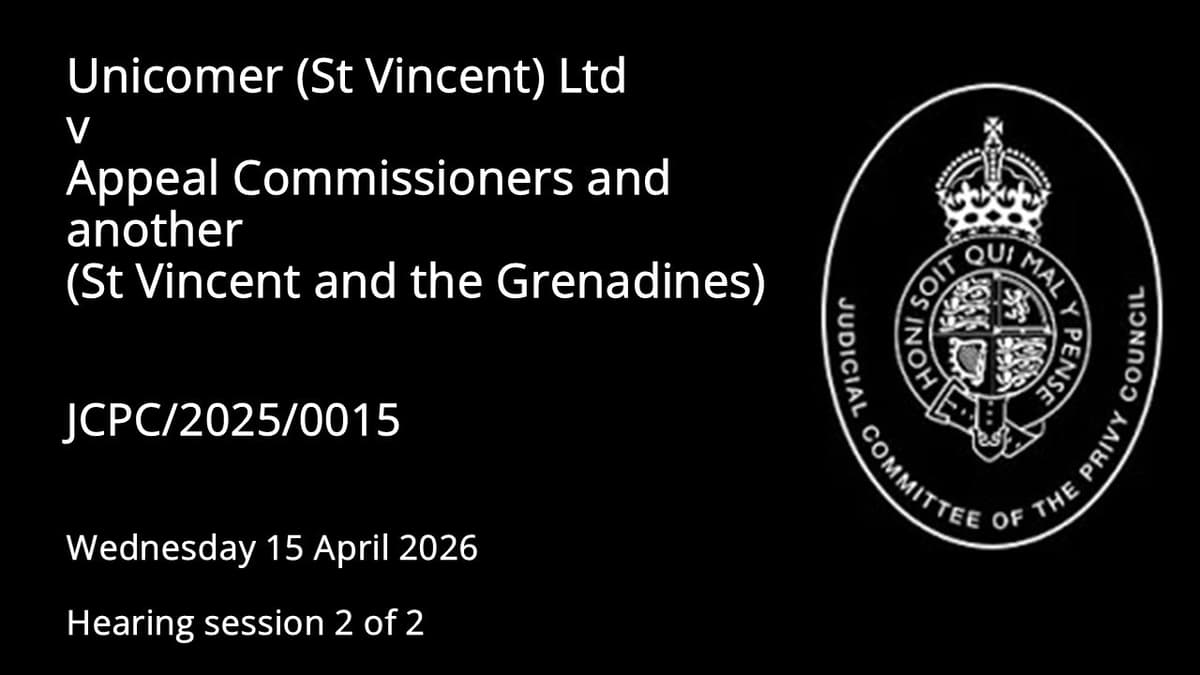Unicomer (St Vincent) Ltd v Appeal Commissioners and Another (St Vincent and the Grenadines)