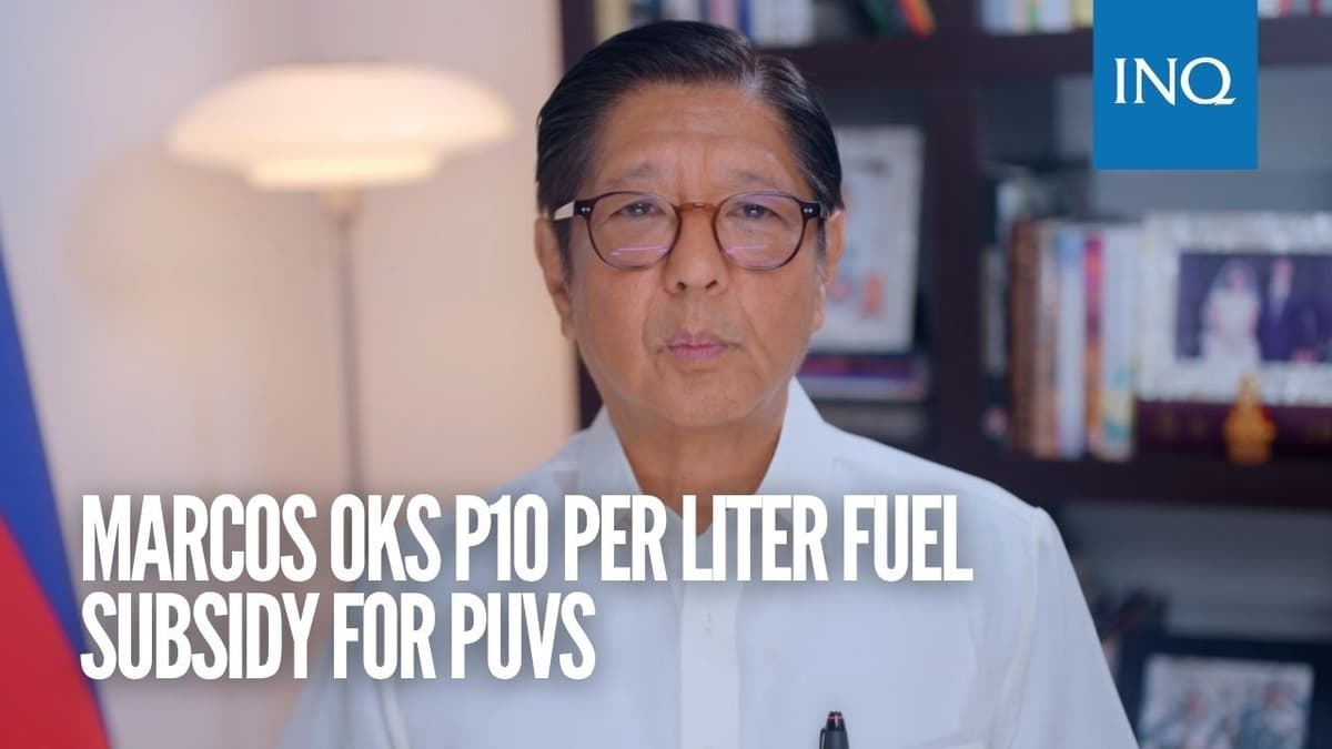 Marcos OKs P10 per Liter Fuel Subsidy for PUVs