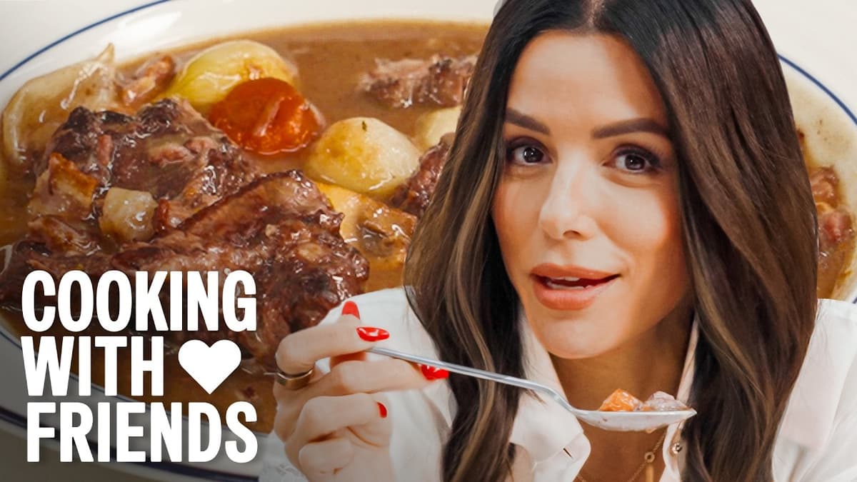 Eva Longoria Makes Beef Bourguignon | Cooking With Friends | Delish