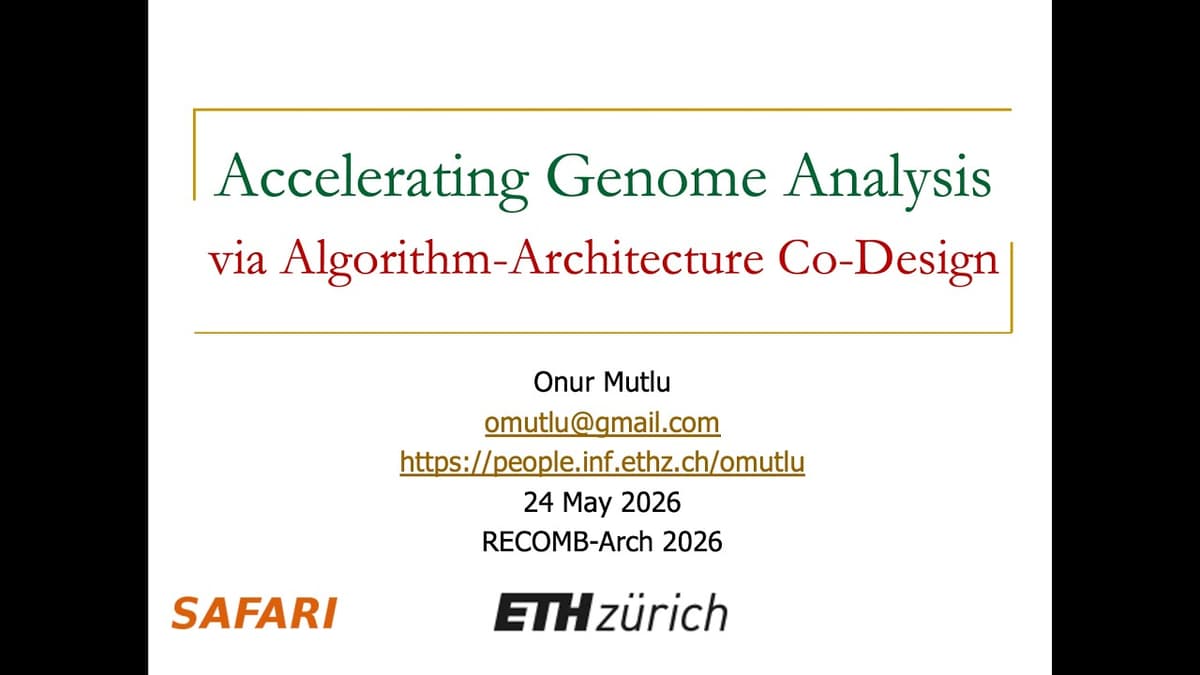 Accelerating Genome Analysis @ RECOMB-ARCH 2026