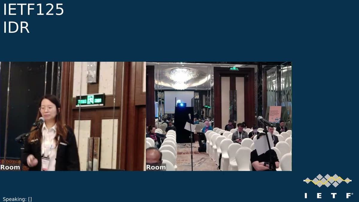 IETF 125: Inter-Domain Routing (IDR) 2026-03-20 01:00