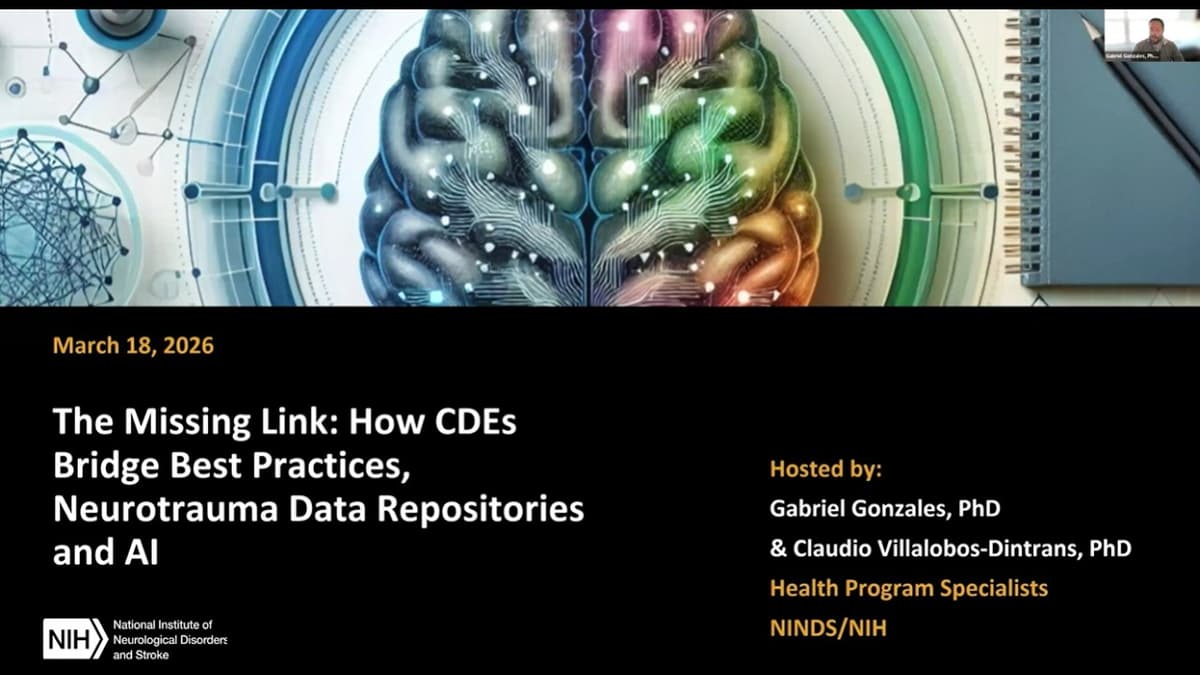NINDS Preclinical CDEs/Data Standards: The Missing Link