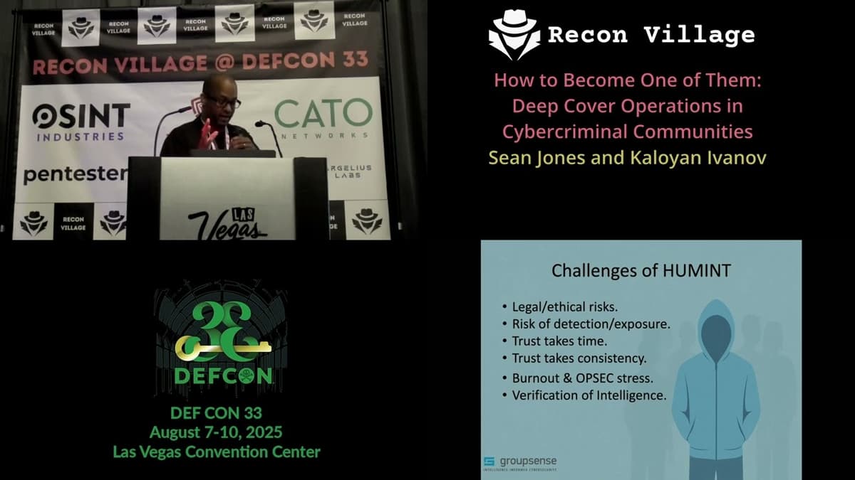 DEF CON 33 Recon Village - How to Become One of Them: Deep Cover Ops - Sean Jones, Kaloyan Ivanov