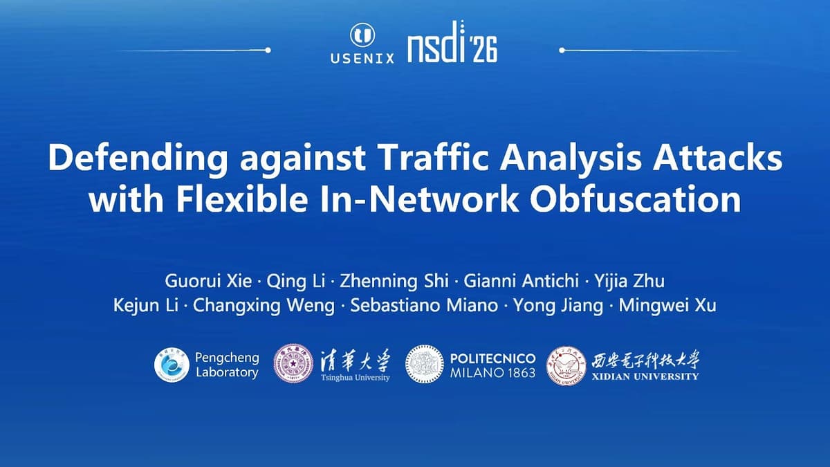 NSDI '26 - Defending Against Traffic Analysis Attacks with Flexible In-Network Obfuscation