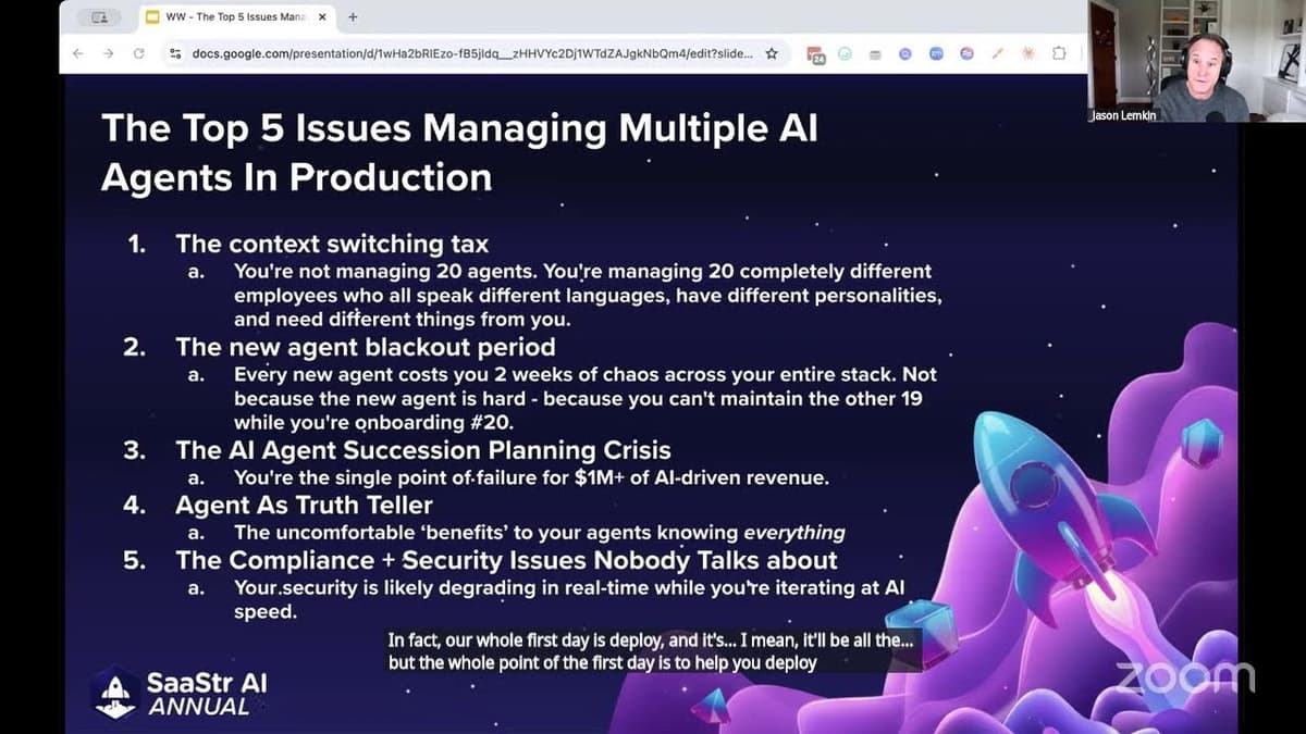 SaaStr AI Live: The Top 5 Issues Managing Multiple AI Agents In Production
