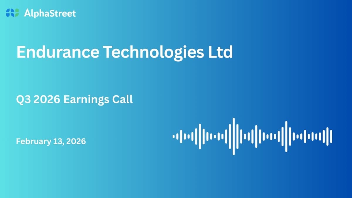 Endurance Technologies Ltd Q3 FY2025-26 Earnings Conference Call