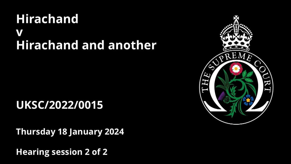 Hirachand v Hirachand and Another