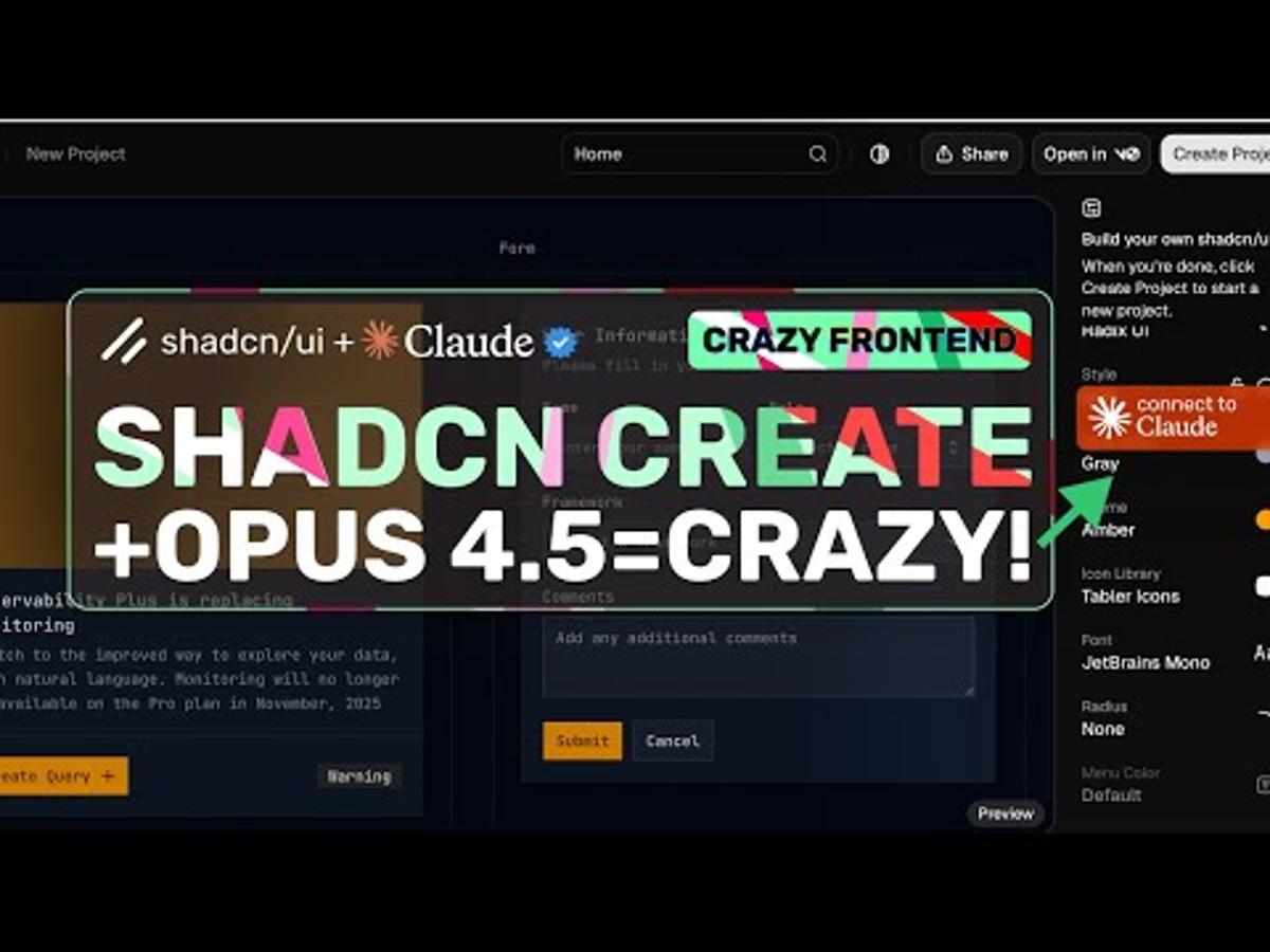 Shadcn Create + Opus 4.5 / Gemini 3 Pro: This Is THE BEST WAY to Make BEAUTIFUL APPS with AI!