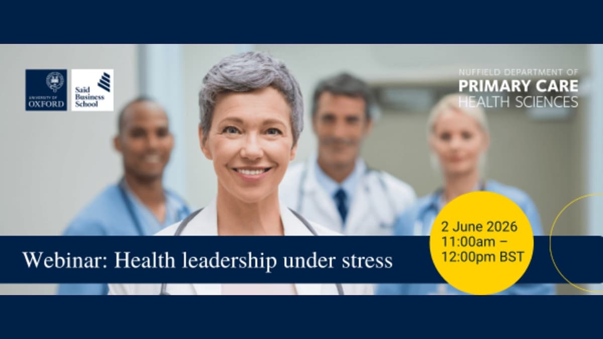 Webinar: Health Leadership Under Stress