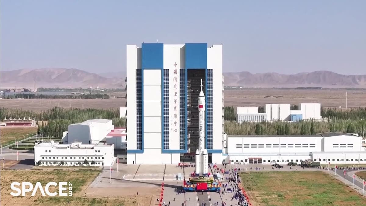 China's Shenzhou 23 Crew's Rocket Rolled Out to the Launch Pad