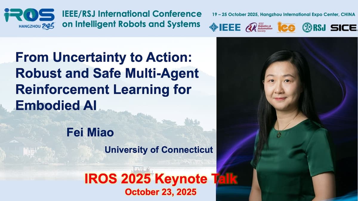 IROS 2025 Keynotes - Mechanisms and Controls: Fei Miao