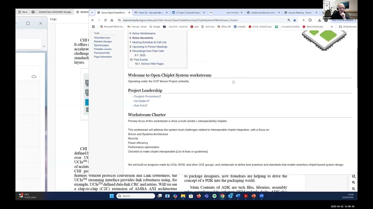 Server - OCE - Chiplet Systems - Workstream (2025-04-22)