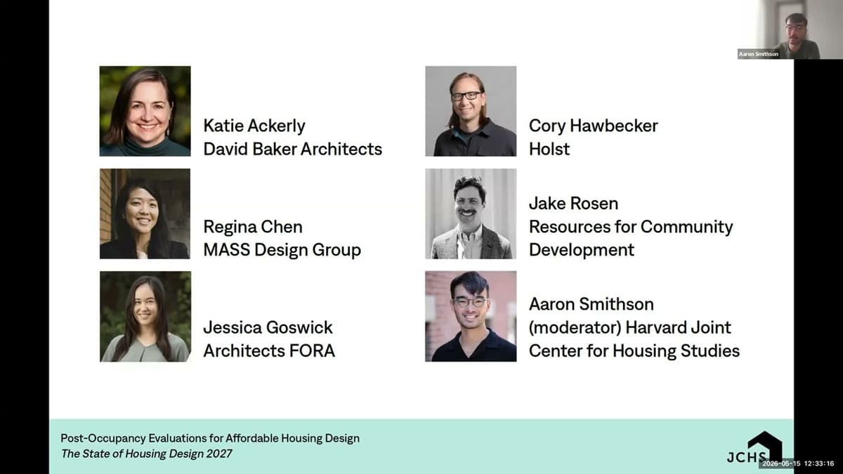 Post-Occupancy Evaluations for Affordable Housing Design