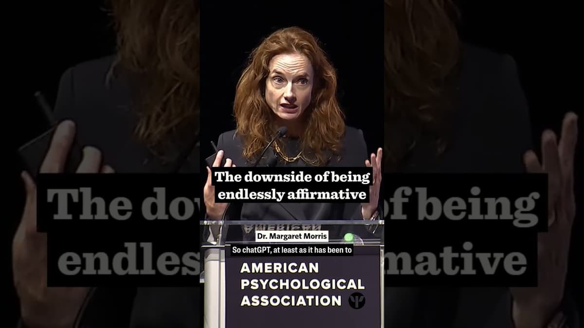 The Downside of Being Endlessly Affirmative | APA 2025 #ai #therapy #shorts