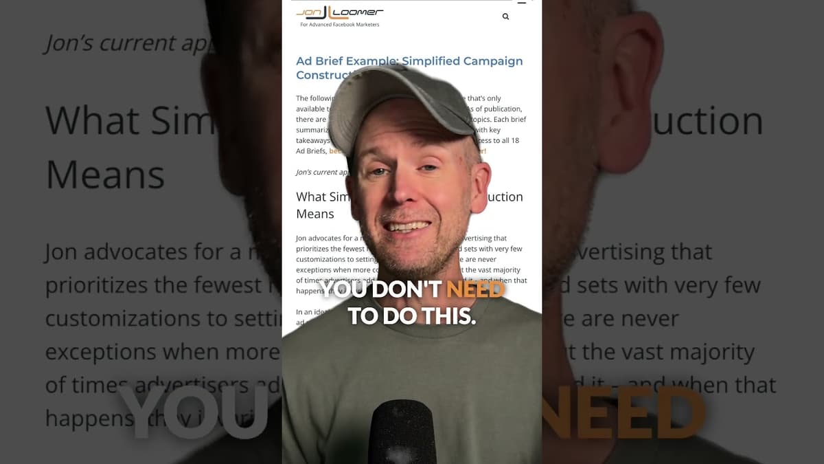 You're Overthinking Meta Advertising