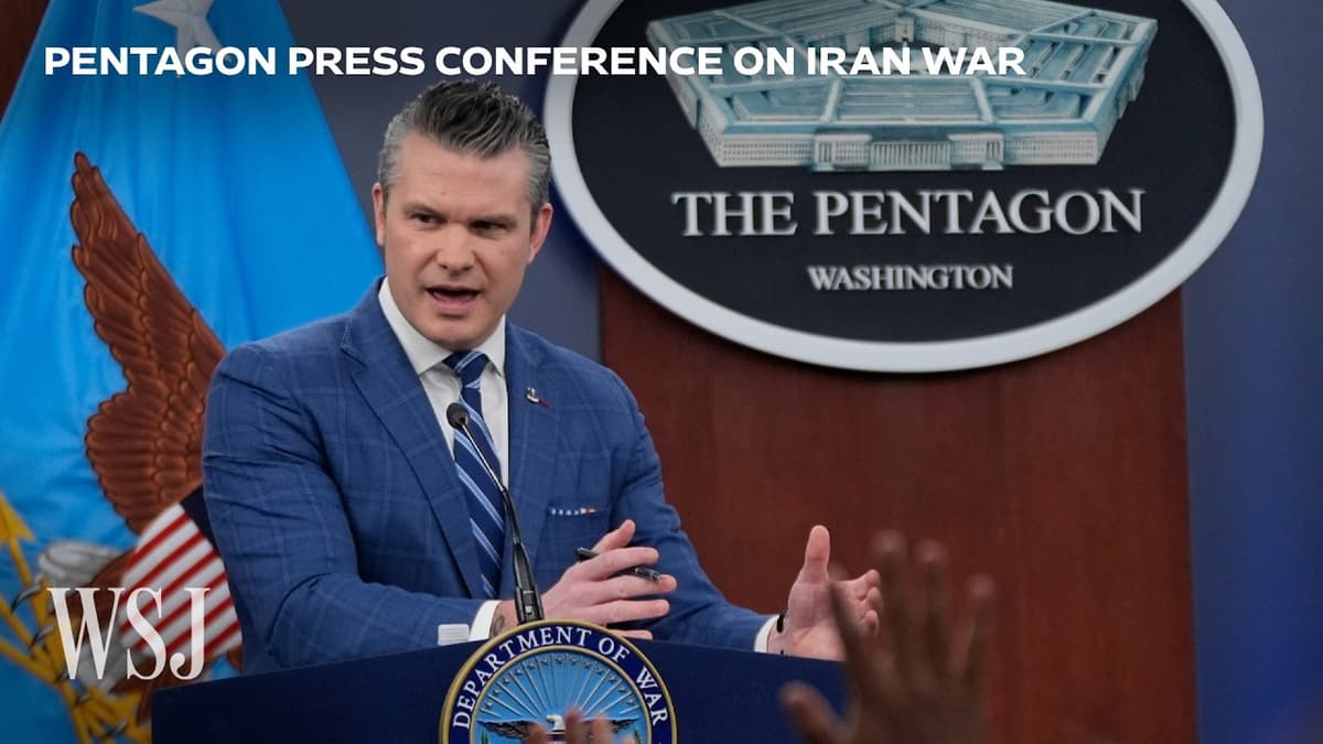 Watch: Hegseth and Caine Full Press Briefing on Iran War | WSJ