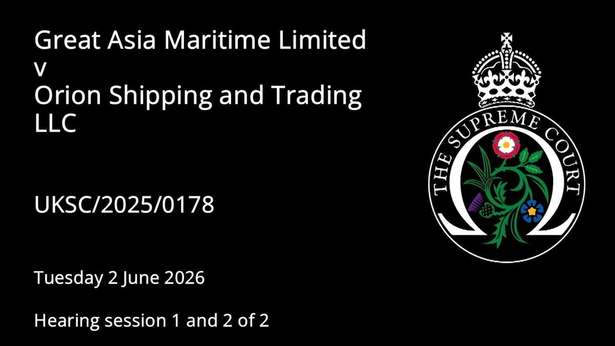 Great Asia Maritime Limited v Orion Shipping and Trading LLC