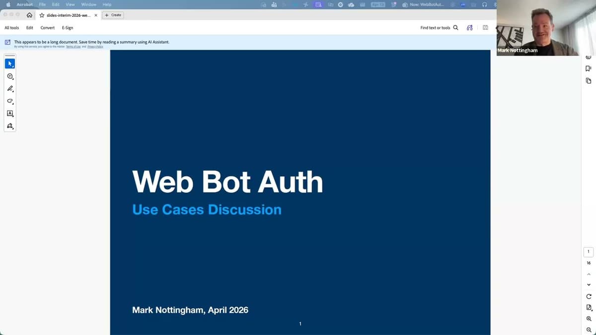 IETF Interim: Web Bot Auth 2026-04-13
