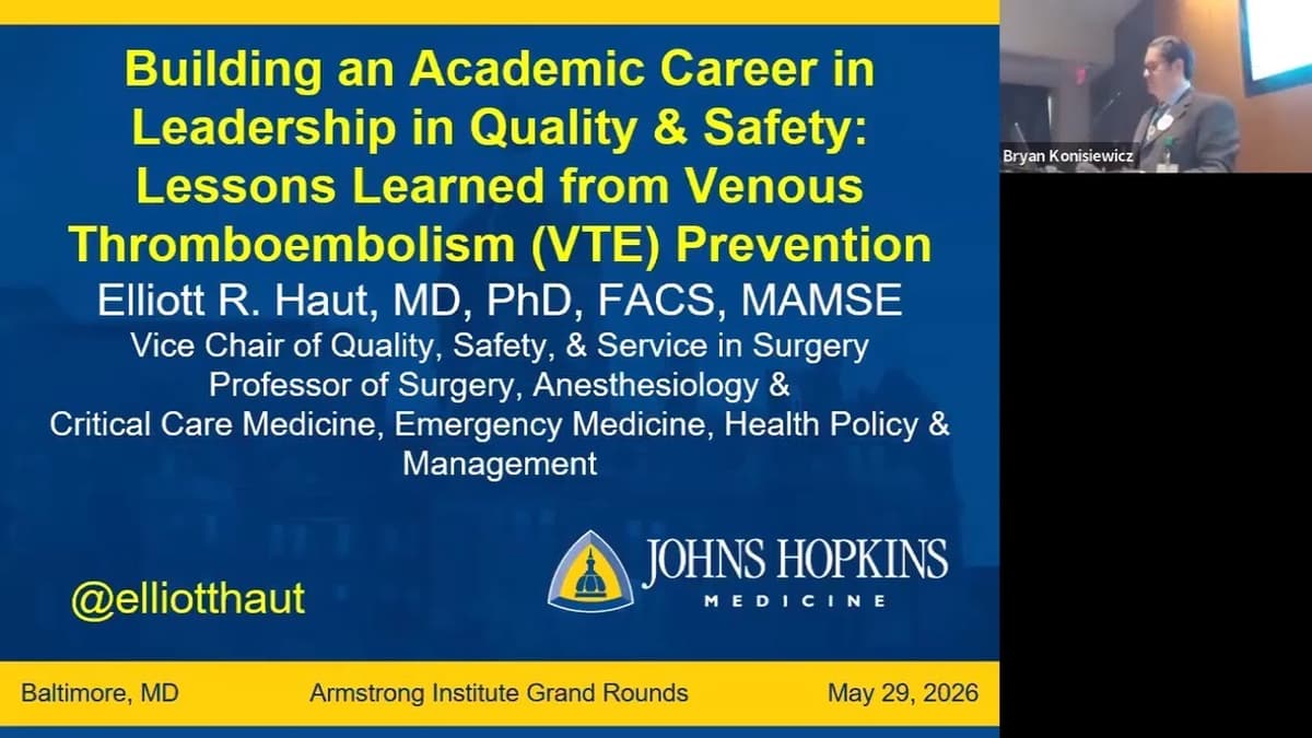 Johns Hopkins Medicine AI Grand Rounds | Elliott R. Haut