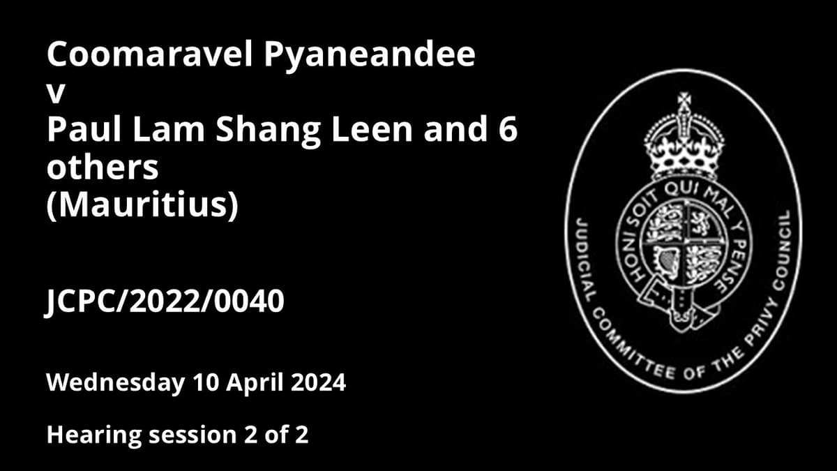 Coomaravel Pyaneandee v Paul Lam Shang Leen and 6 Others (Mauritius)